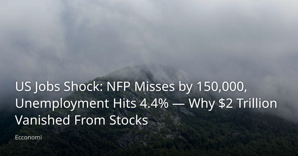 US Jobs Shock: NFP Misses by 150,000, Unemployment Hits 4.4% — Why $2 ...